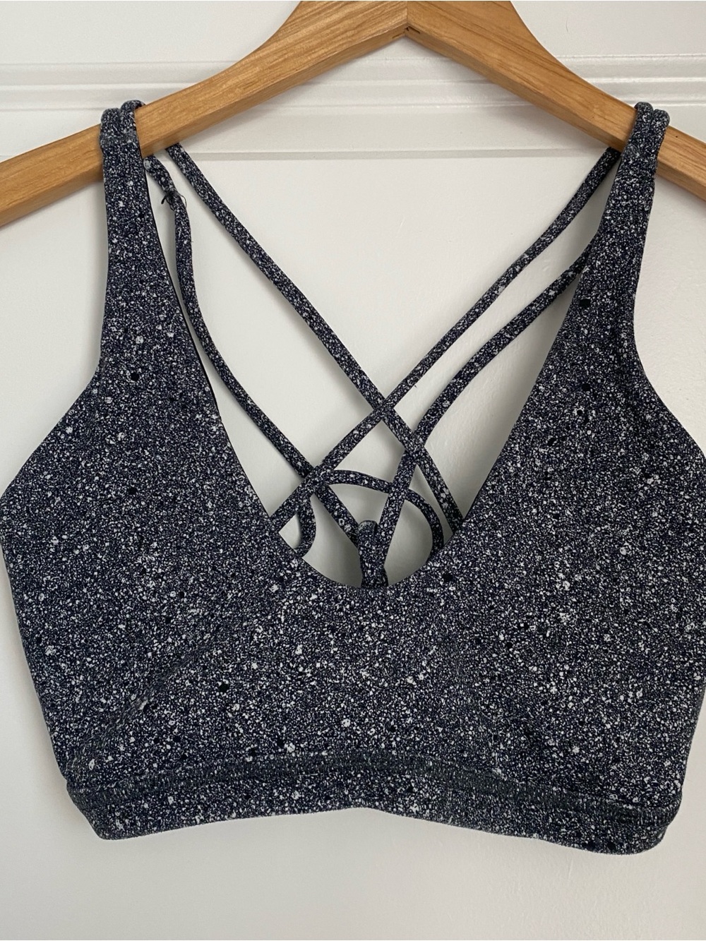lululemon athletica Speckled Black & White Strappy Sports Bra